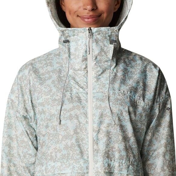 🆕Columbia Women's Alpine Chili Windbreaker- Large-Chalk Dotty Disguise Print - Picture 5 of 7